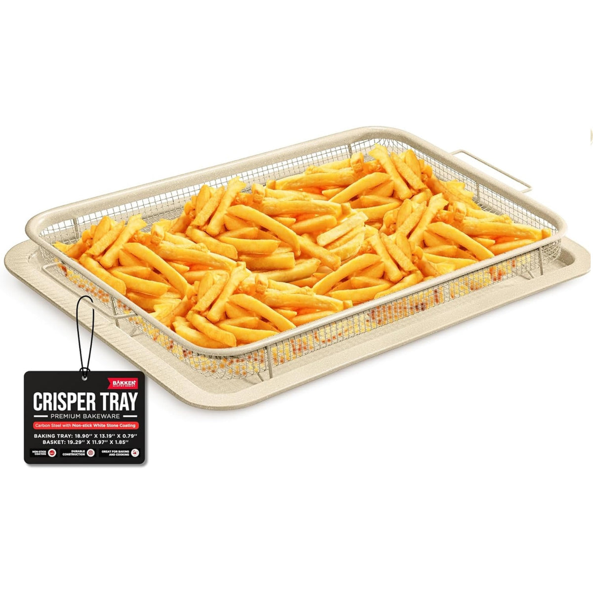 Bakken XL Crisper Tray Set – Oven Air-Fry, White Marble