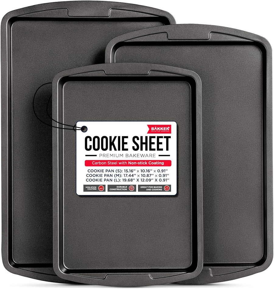 Bakken 3-Piece Cookie Sheet Set – Ceramic Nonstick, Gray