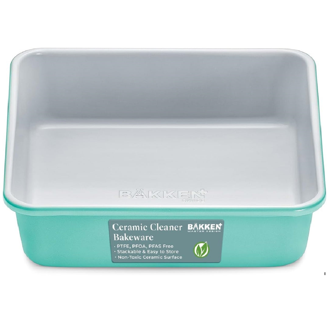 Square Cake Pan - Aluminized Steel, Ceramic Non-Stick Coating, Non-Toxic, Ideal Size, Heavy-Duty, Elevate Your Baking with Durability and Style!