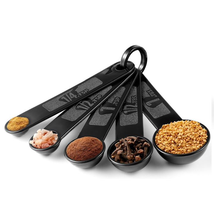 Precision Measuring Spoon Set - 5-Piece Stainless Steel Kit for Accurate Cooking & Baking - Easy Nesting, Dishwasher Safe - Essential Kitchen Tools