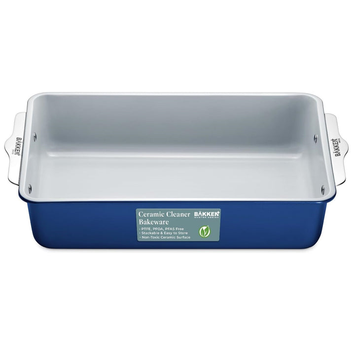 Enhance Your Cooking Experience with our Blue Roaster Pan - Aluminized Steel with Ceramic Non-Stick Coating, PFOA & PFAS Free. Non-Toxic, Heavy-Duty, Perfect Size for Various Bakings