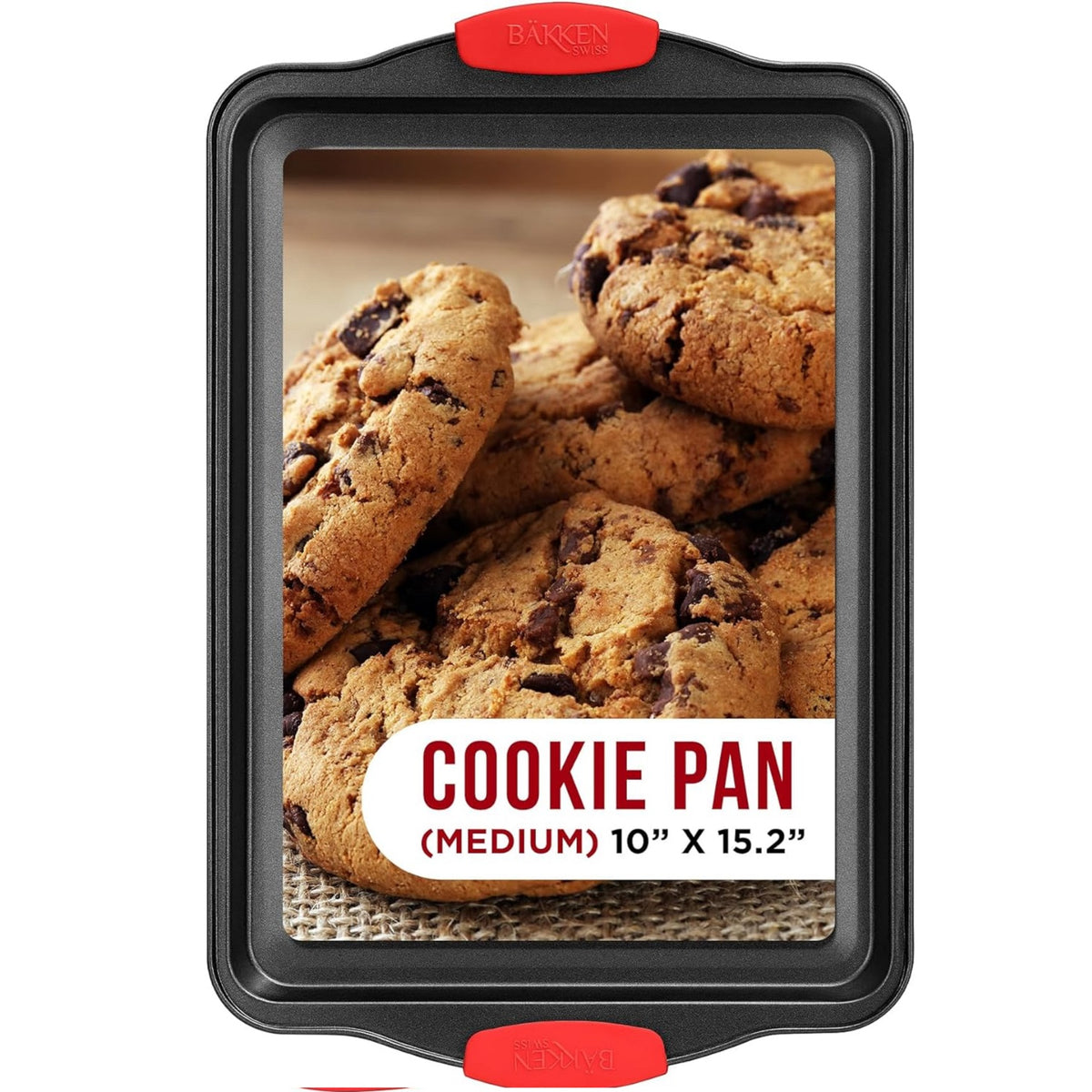 Bakken Medium Cookie Sheet – Gray, Red Handles