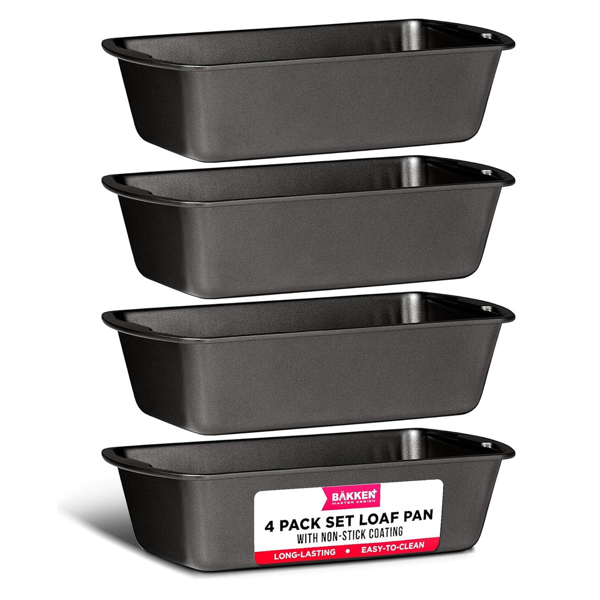 Bakken 4-Piece Loaf Pan Set – Carbon Steel, Gray