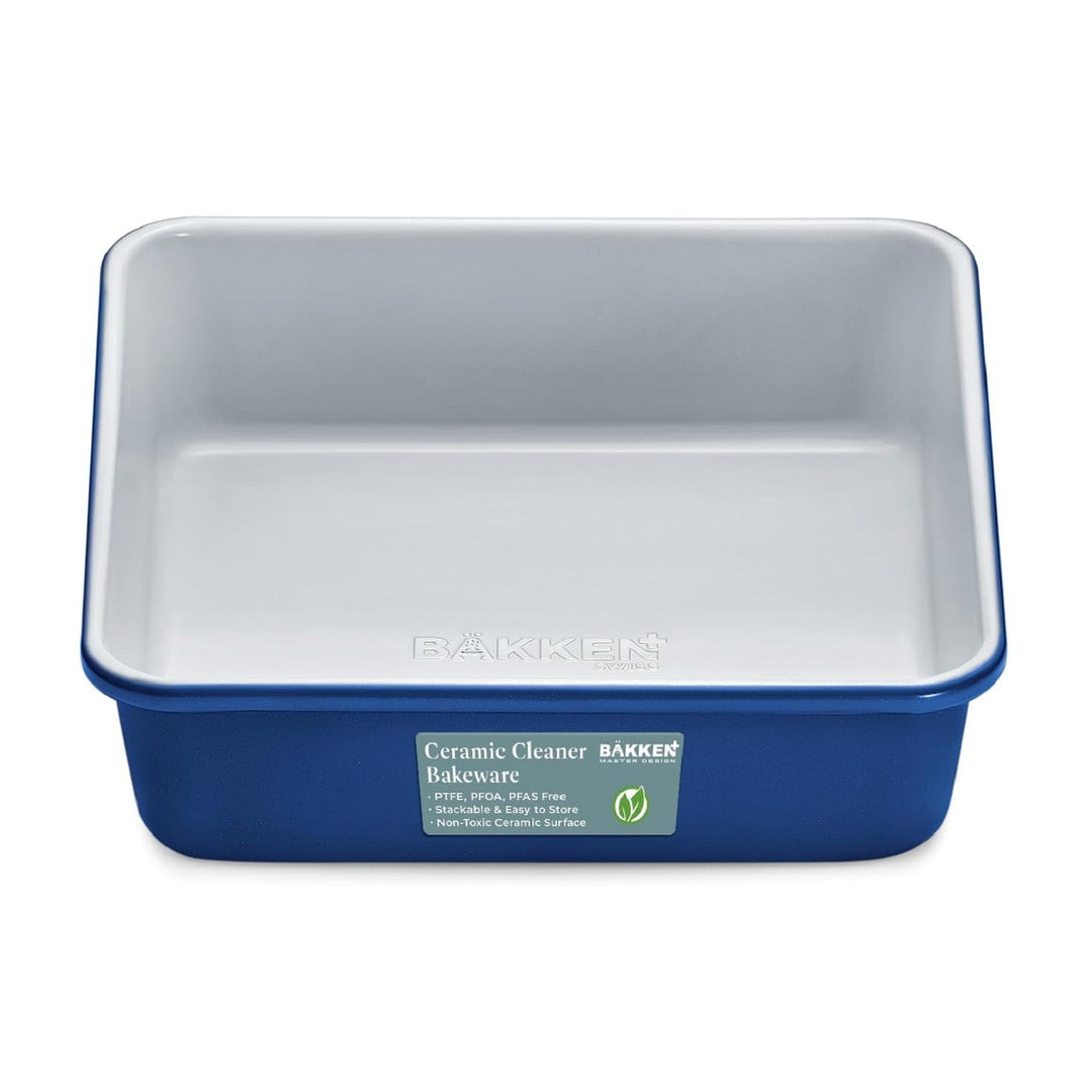 Square Cake Pan - Aluminized Steel, Ceramic Non-Stick Coating, Non-Toxic, Ideal Size, Heavy-Duty, Elevate Your Baking with Durability and Style!