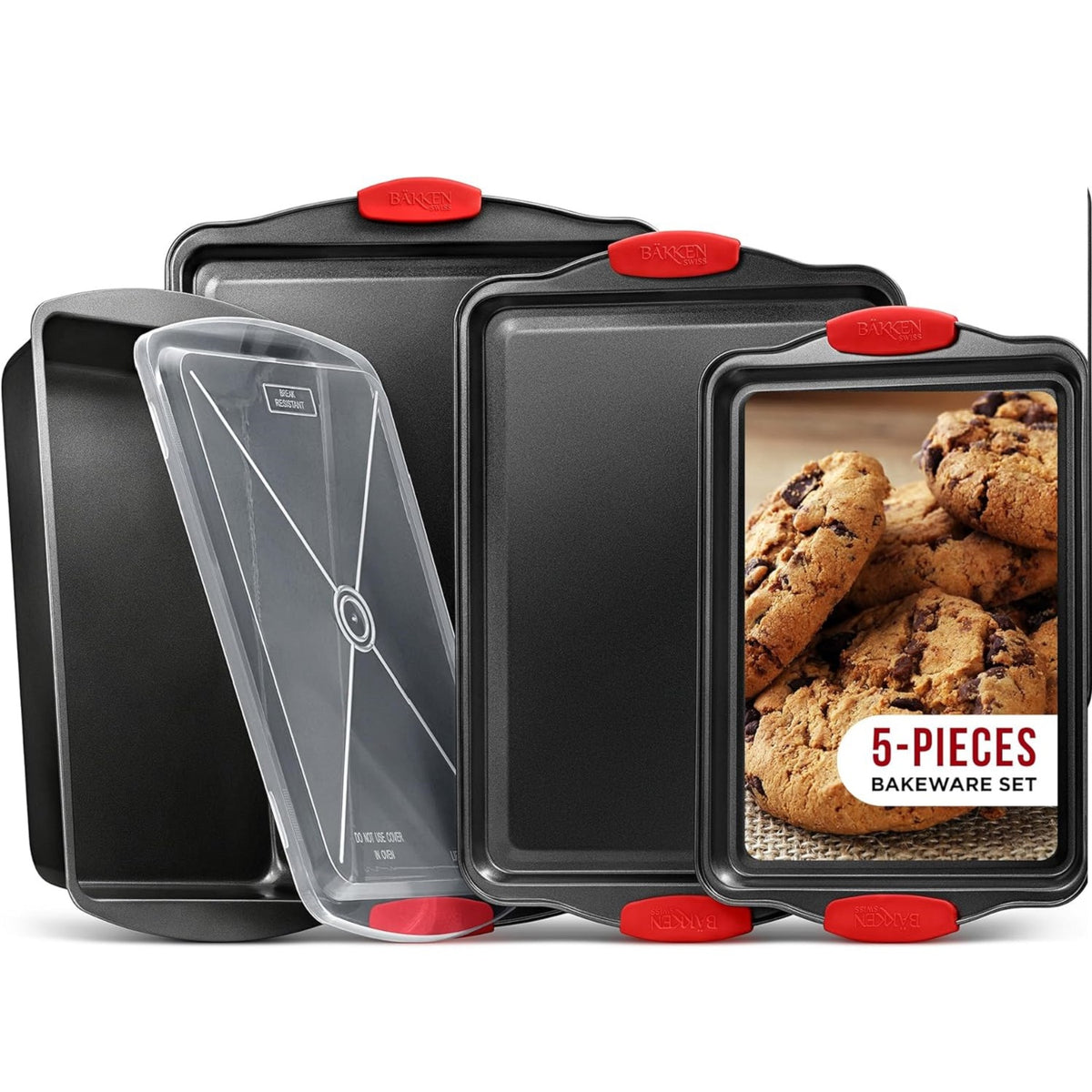 Bakken 5-Piece Sheet Pan & Roaster Set – Carbon Steel, Gray