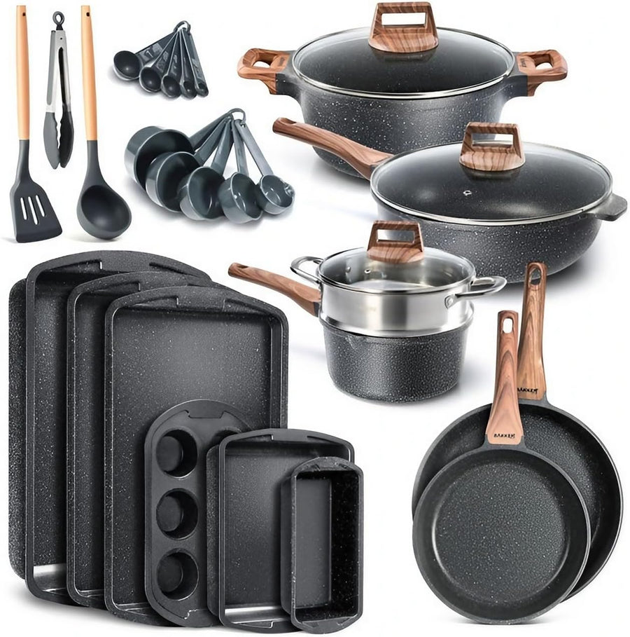 Bakken 20-Piece Granite Cookware Set – Marble