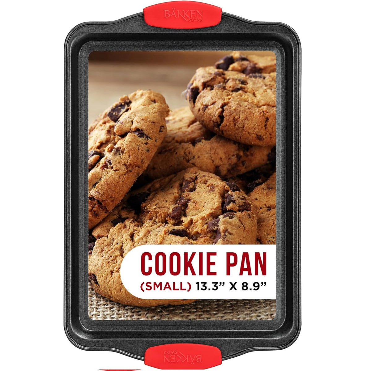 Bakken Small Cookie Sheet – Gray, Red Handles