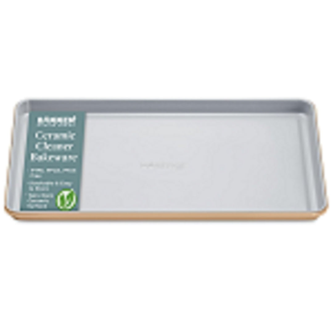 Premium Sheet Pan Set - Blue, Teal, Marble, Golden, Cream - Aluminized Steel with Ceramic Non-Stick Coating, PFOA & PFAS Free - Non-Toxic, Heavy-Duty Bakeware for Cake, Bread