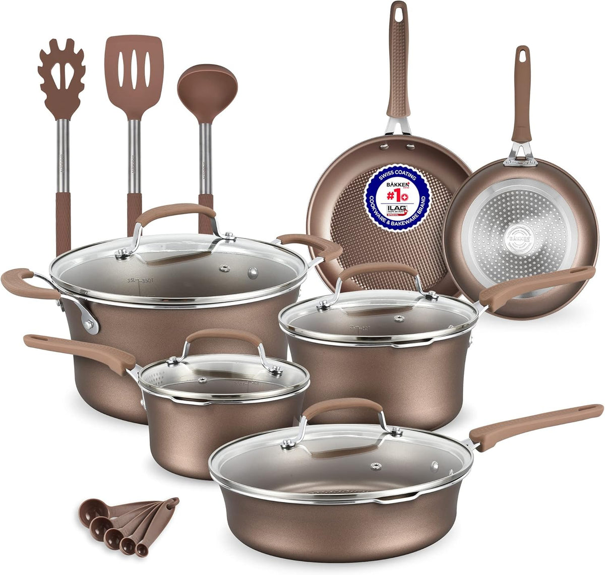 Bakken 14-Piece Pots & Pans Set – Nonstick, Gold