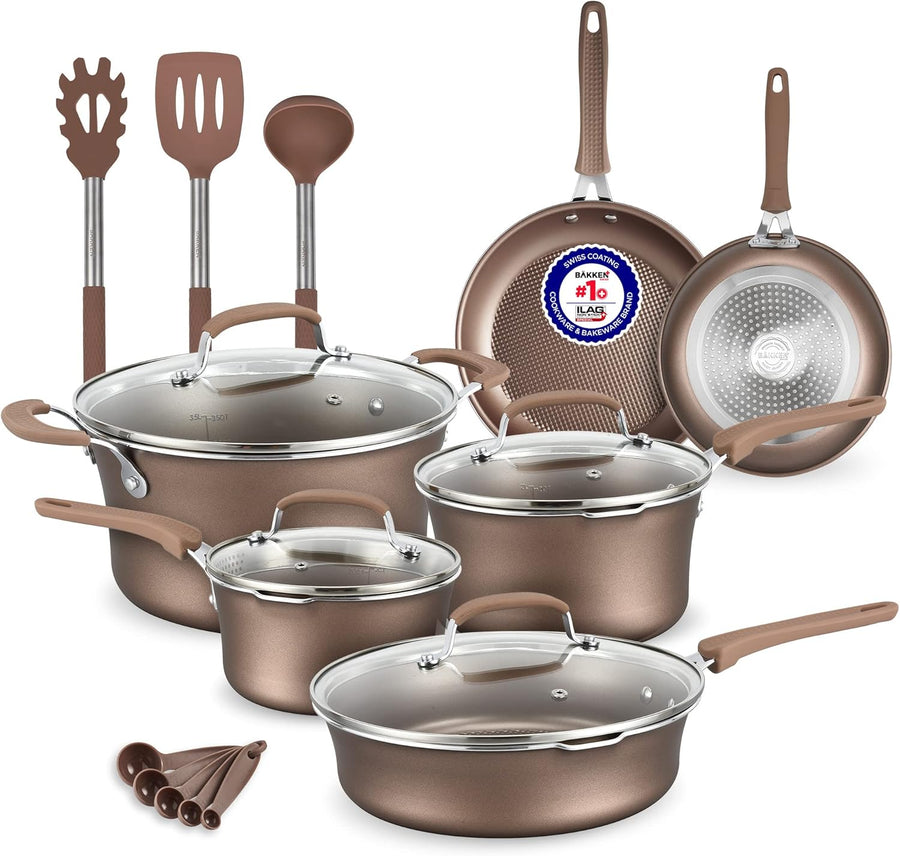 Bakken 14-Piece Pots & Pans Set – Nonstick, Gold