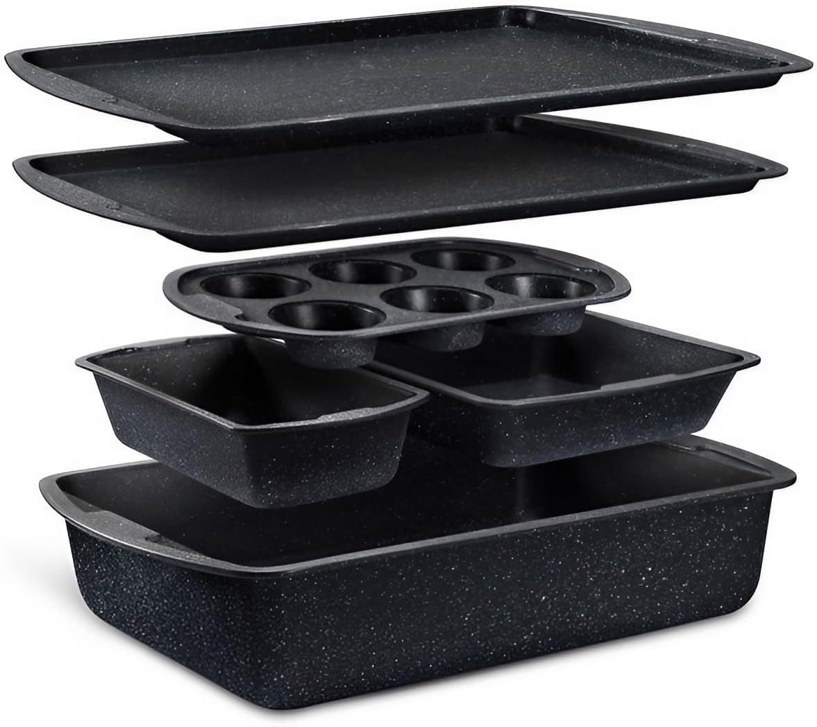 Bakken 6-Piece Stackable Bakeware Set – Carbon Steel, Gray Stone