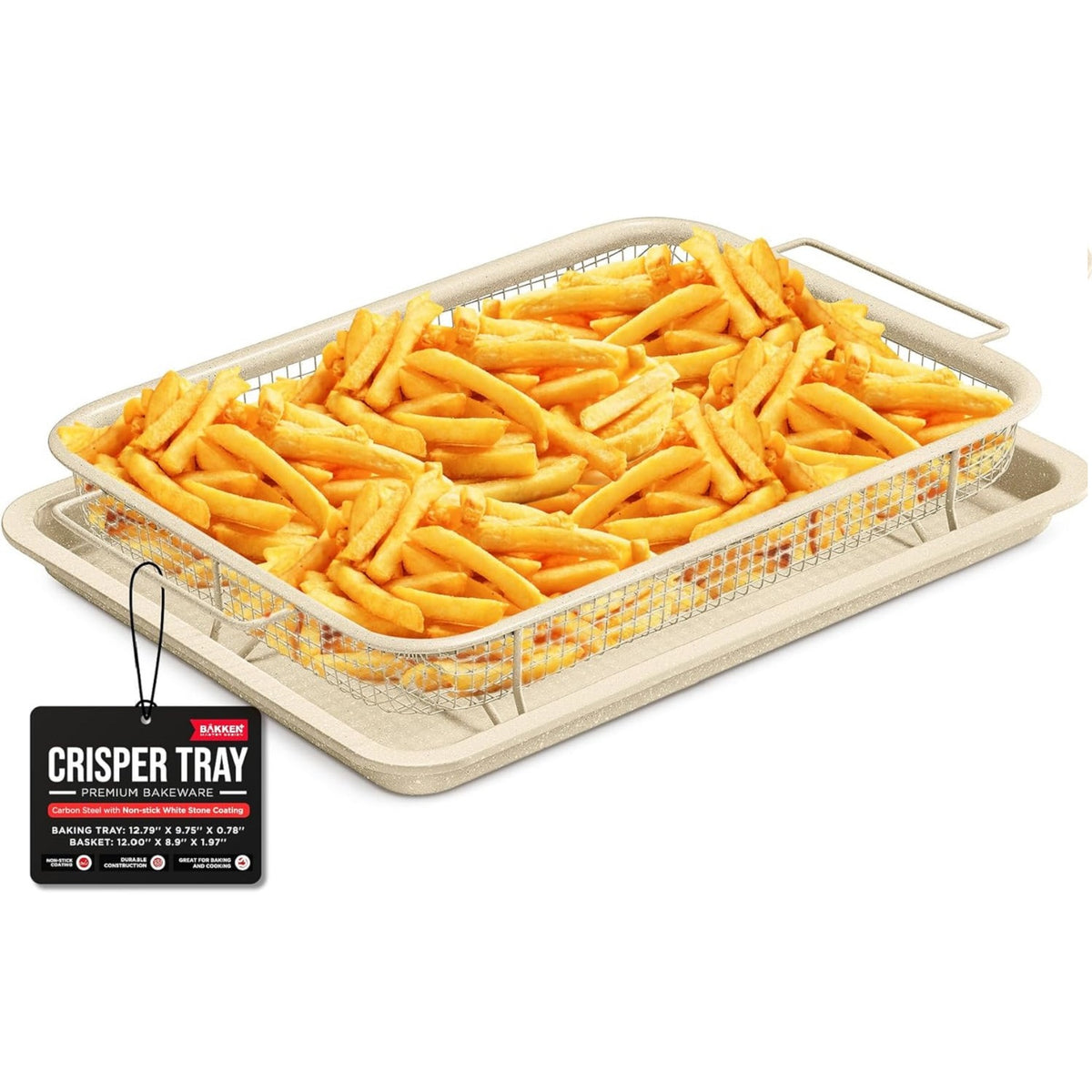 Bakken Crisper Tray Set – Oven Air-Fry, White Marble