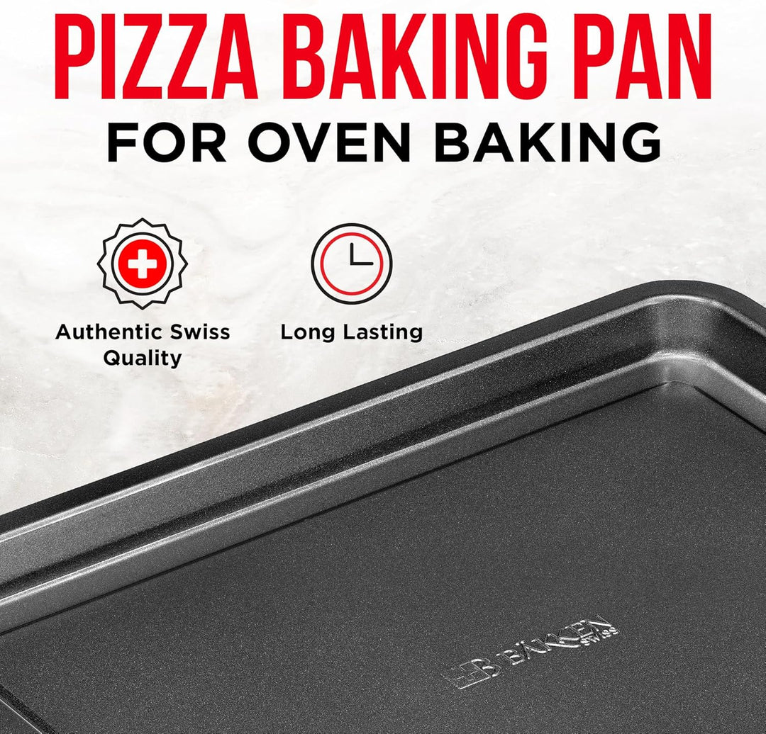 Bakken Swiss Air Fryer Tray, 2 in 1 Nonstick Crisper Air Fry Basket w/Elevated Mesh Great for Oven, Dishwasher Safe – Ceramic Coating PTFE/PFOA/PFOS FREE Extra-large (9.5"x13", Gray)