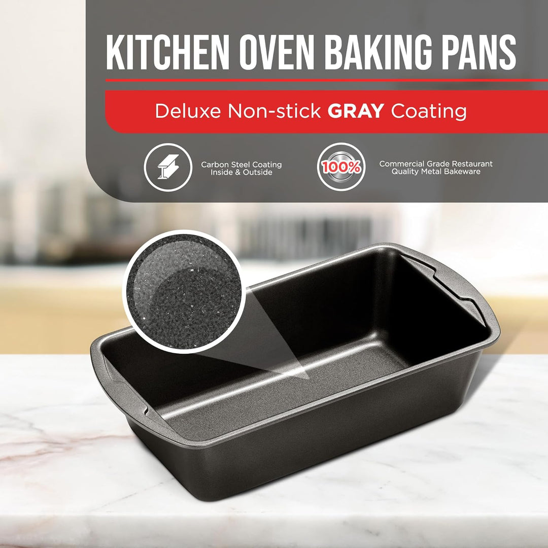 Bakken- Swiss Loaf Pan Set 4-Piece - Deluxe Nonstick Carbon Steel Bakeware for Perfect Bread and Cakes – Dishwasher Safe, Premium Pans for Home Baking