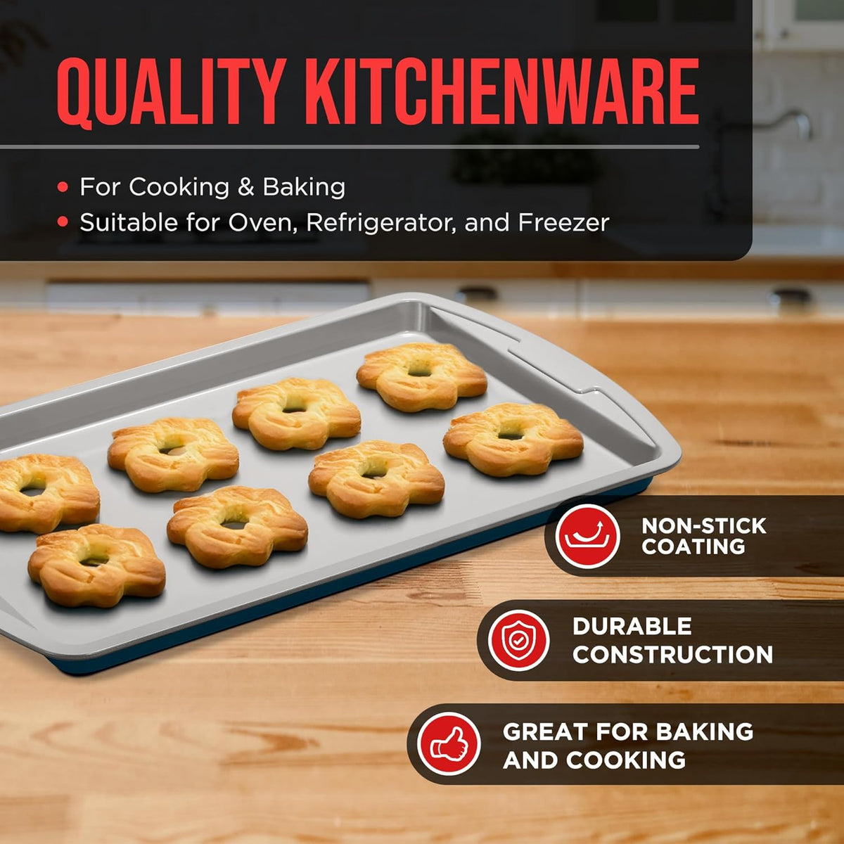 Bakken 3-Piece Cookie Sheet Set, Blue, photo 3 of 8