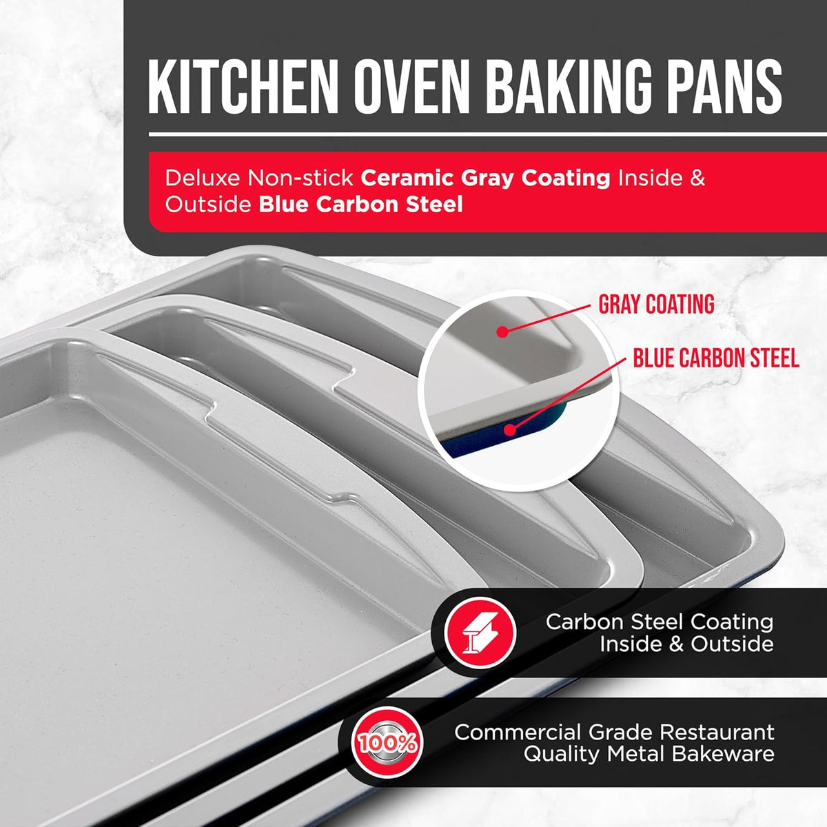 Bakken 3-Piece Cookie Sheet Set, Blue, photo 4 of 8