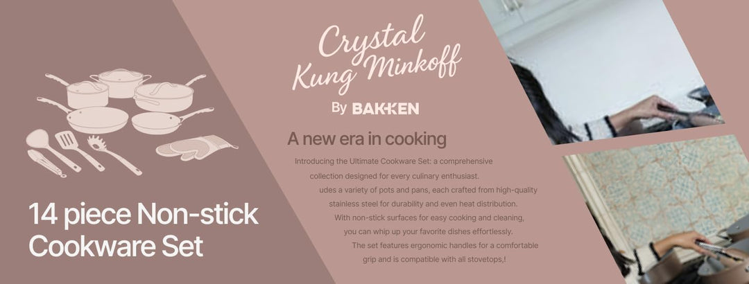 Crystal Kung Minkoff Ceramic Cookware Set • 14-Piece Nonstick, Non-Toxic Set with Lids