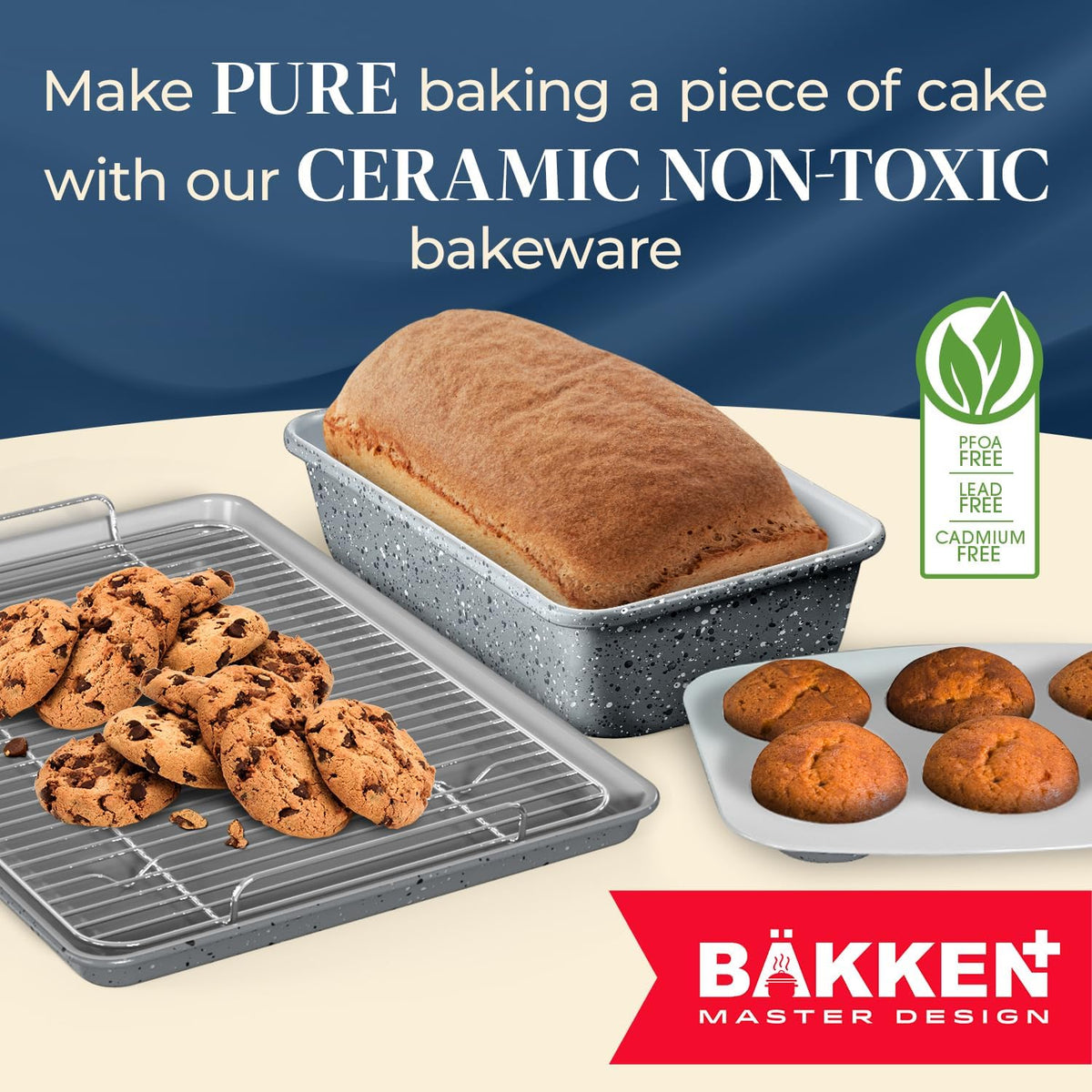 Bakken 8-Piece Ceramic Bakeware Set, Stackable, Marble, photo 5 of 9