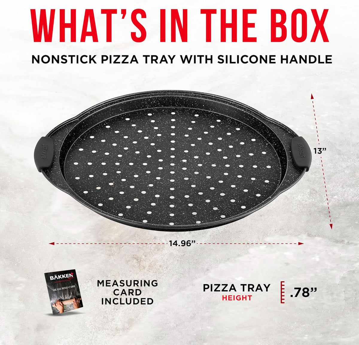 Bakken Perforated Pizza Pan, 13", Gray Marble, photo 6 of 8