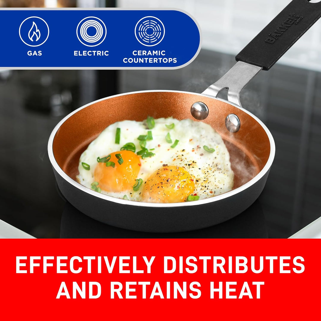 Bakken-Swiss 2-Piece Mini Nonstick Egg & Omelet Pan – Eco-Friendly, Non-Toxic, Dishwasher Safe