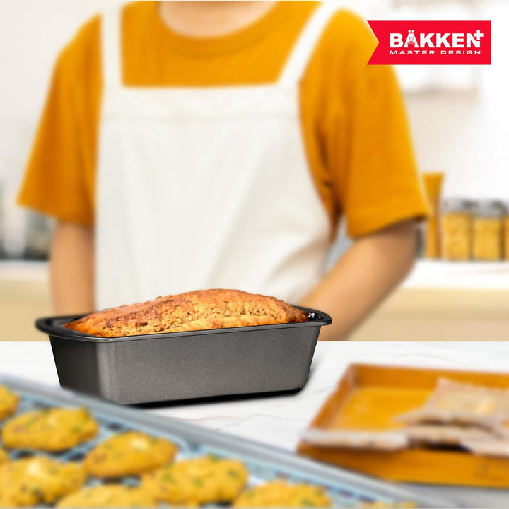 Bakken- Swiss Loaf Pan Set 1-Piece - Deluxe Nonstick Carbon Steel Bakeware for Perfect Bread and Cakes – Dishwasher Safe, Premium Pans for Home Baking