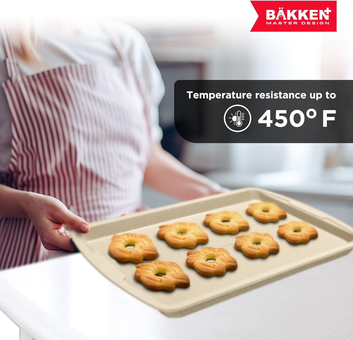 Bakken 3-Piece Cookie Sheet Set, Ceramic Nonstick, White Marble, photo 7 of 8