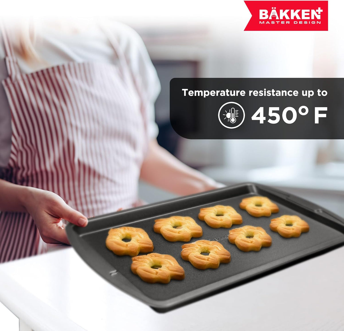 Bakken 3-Piece Cookie Sheet Set, Ceramic Nonstick, Gray, photo 7 of 8