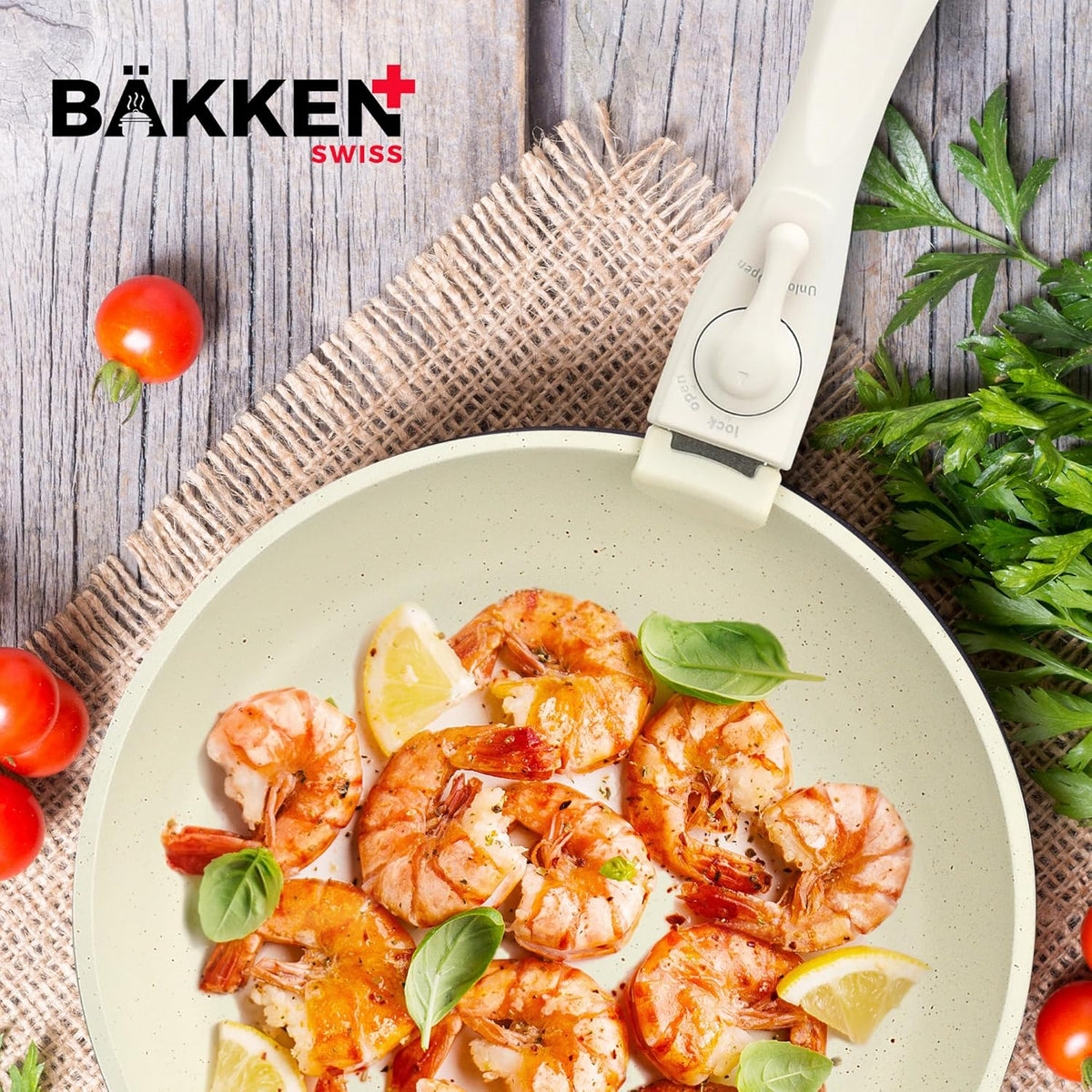Bakken 15-Piece Detachable Cookware Set, Granite, White, photo 7 of 9