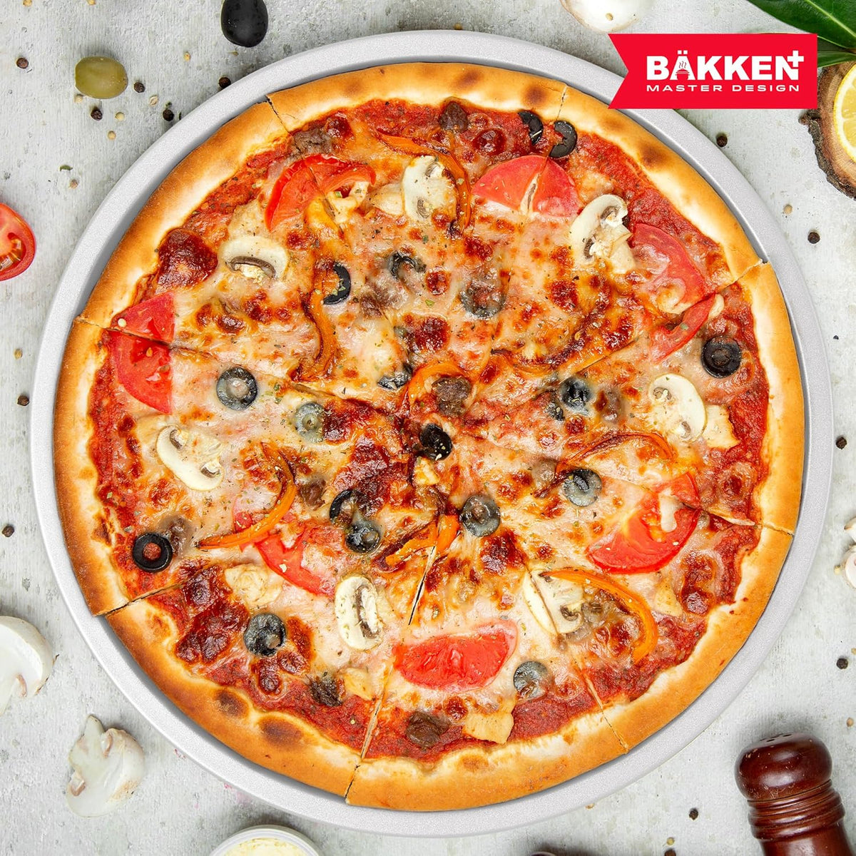 Bakken 3-Piece Pizza Pan Set, Gray, photo 7 of 8