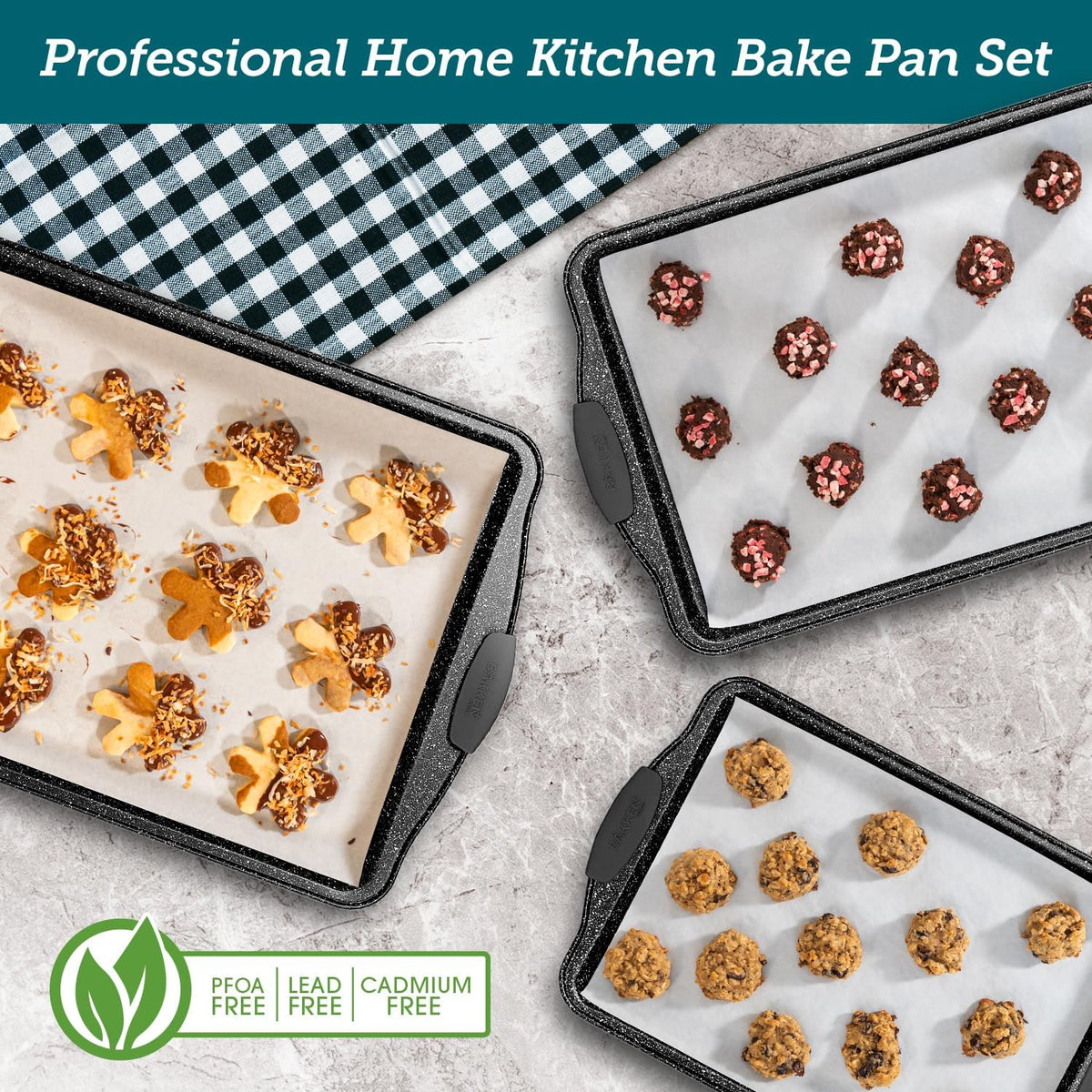 Bakken 3-Piece Cookie Sheet Set, Gray Marble, photo 7 of 8