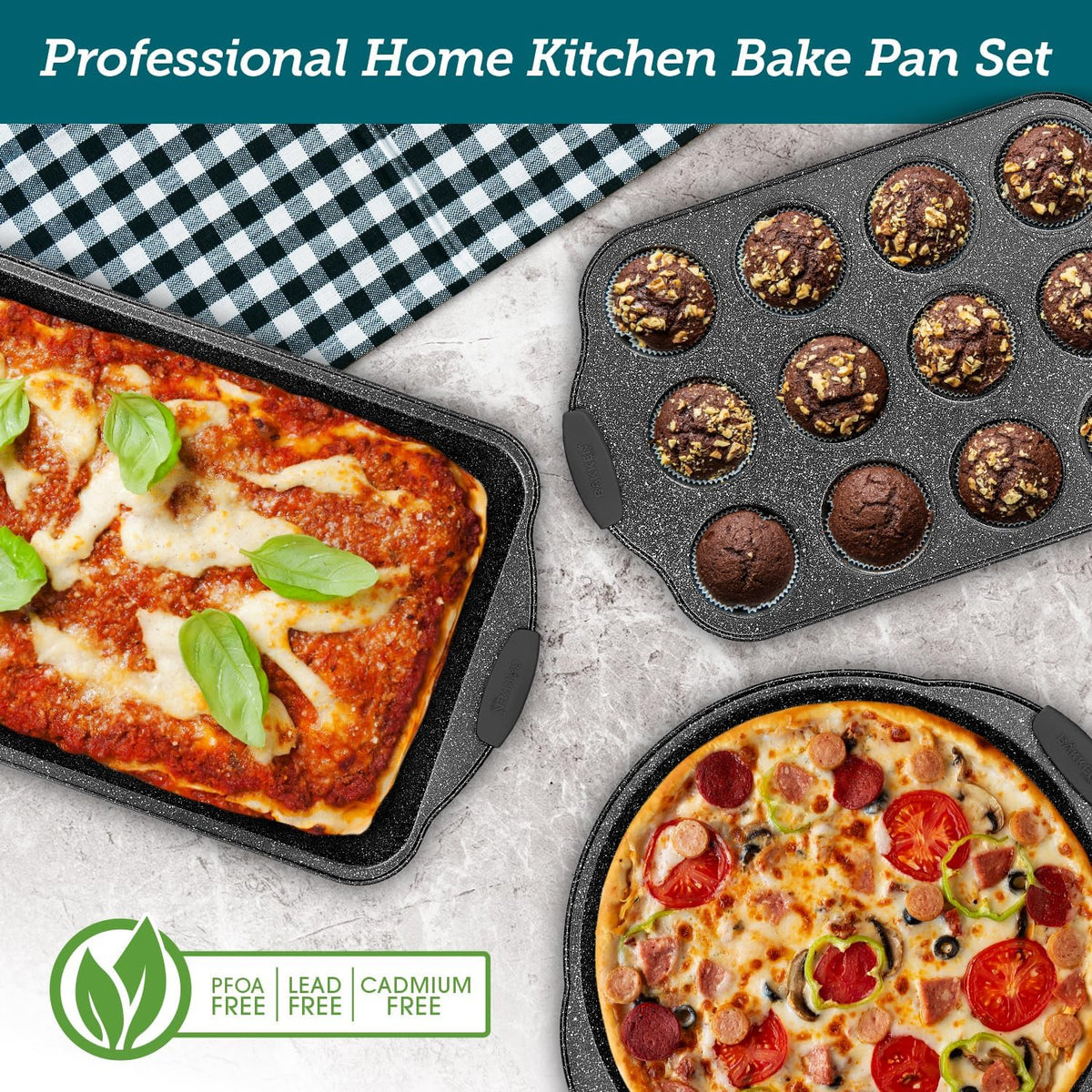 Bakken 8-Piece Bakeware Set, Gray Marble, photo 7 of 8