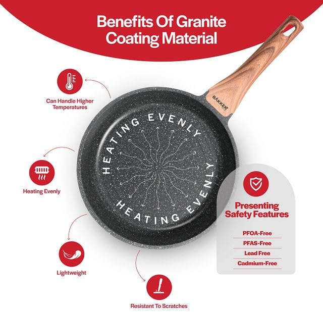 Bakken 14-Piece Granite Cookware Set, Marble, photo 7 of 8