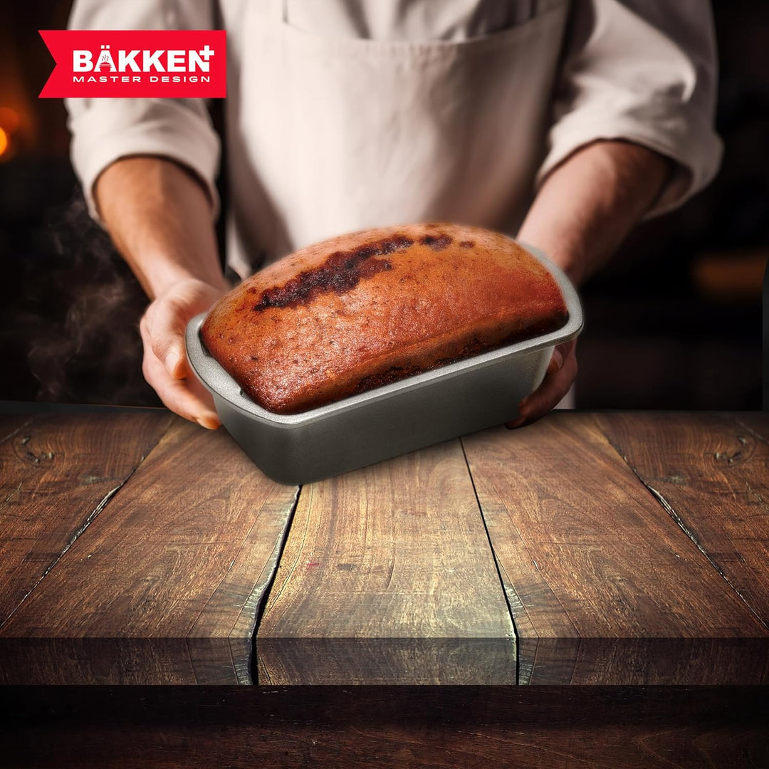 Bakken- Swiss Loaf Pan Set 4-Piece - Deluxe Nonstick Carbon Steel Bakeware for Perfect Bread and Cakes – Dishwasher Safe, Premium Pans for Home Baking