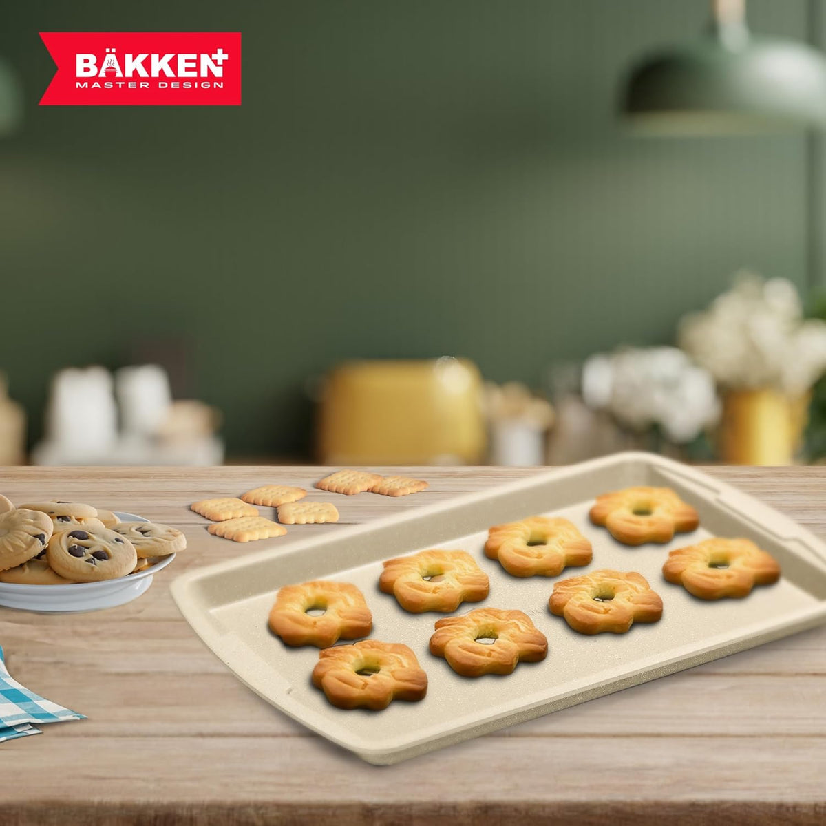 Bakken 3-Piece Cookie Sheet Set, Ceramic Nonstick, White Marble, photo 8 of 8