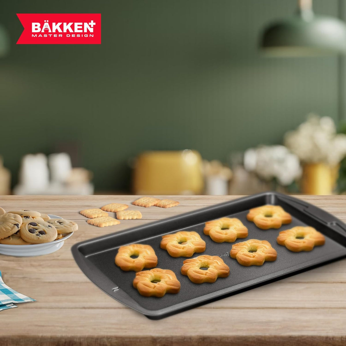Bakken 3-Piece Cookie Sheet Set, Ceramic Nonstick, Gray, photo 8 of 8