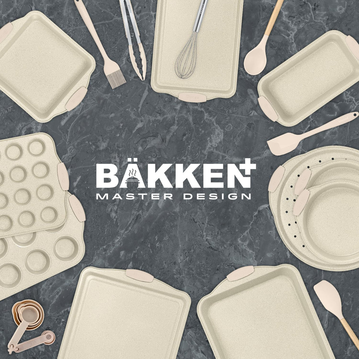 Bakken 18-Piece Bakeware Set, White Marble, photo 9 of 9