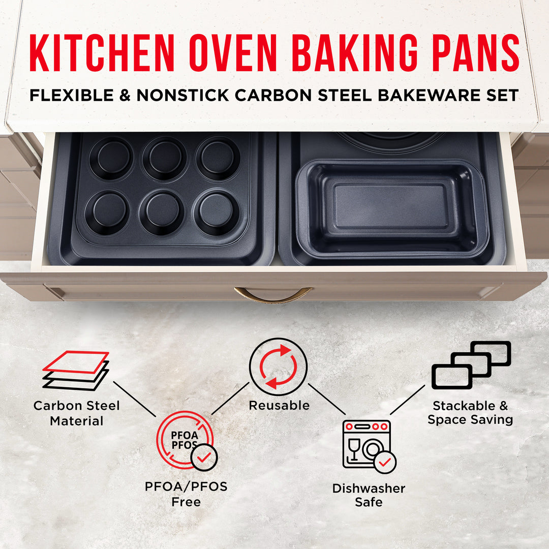 Bakken Deluxe 6-Piece Non-Stick Bakeware Set – PFOA, PFOS & PTFE Free