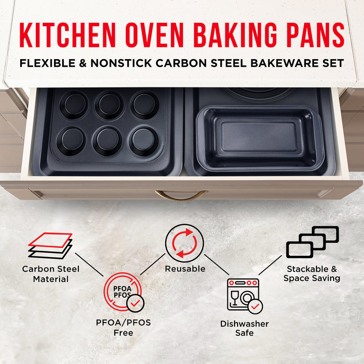 Bakken Deluxe 6-Piece Non-Stick Bakeware Set – PFOA, PFOS & PTFE Free
