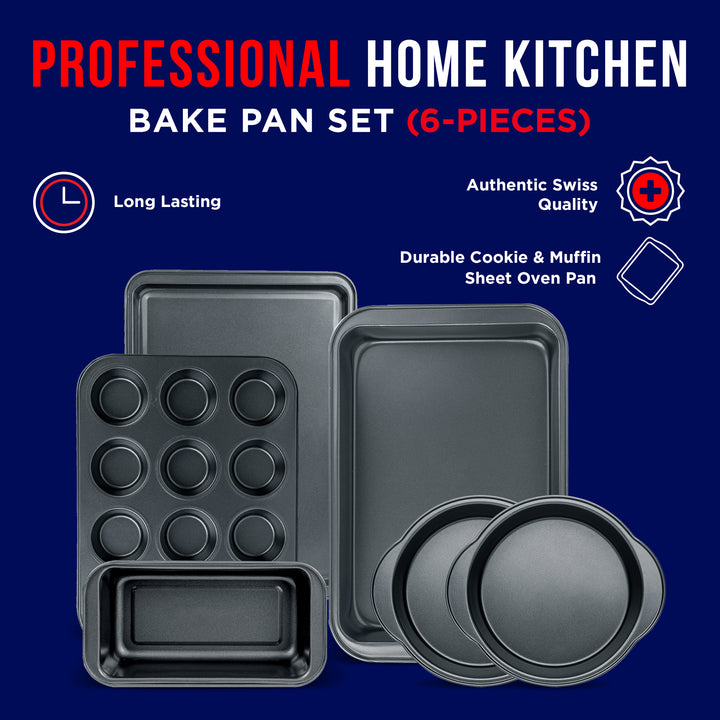 Bakken Deluxe 6-Piece Non-Stick Bakeware Set – PFOA, PFOS & PTFE Free