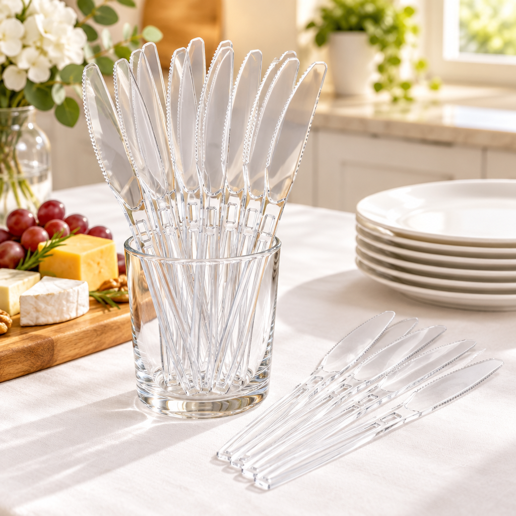 Bakken Heavy-Duty Disposable Knives, styled in a kitchen