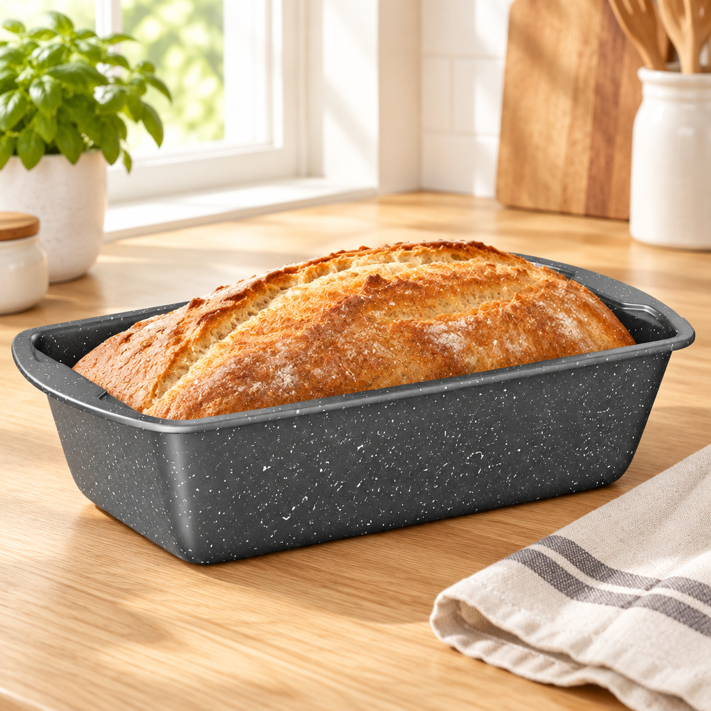 Bakken Loaf Pan 11", Gray Marble, styled in a kitchen