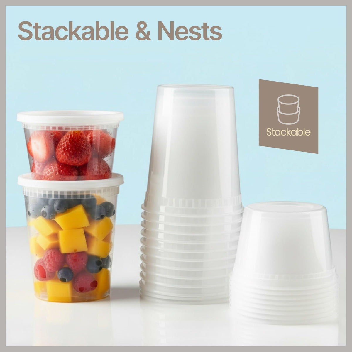 Bakken 32/16/8 oz Combo Deli Containers with Lids, photo 10 of 13