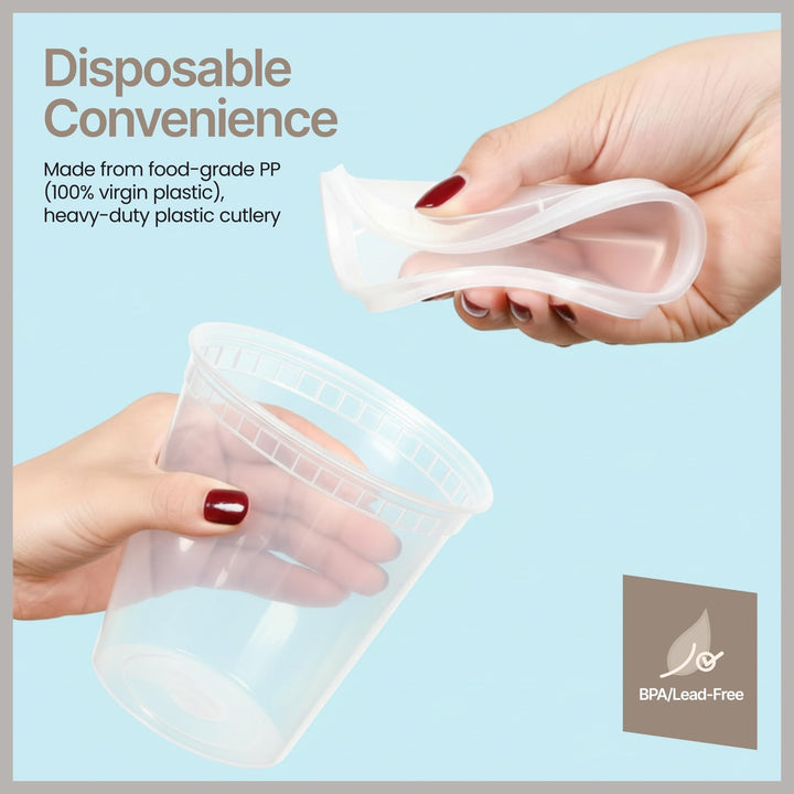 Bakken Plastic Deli Containers with Lids, Leak-Proof