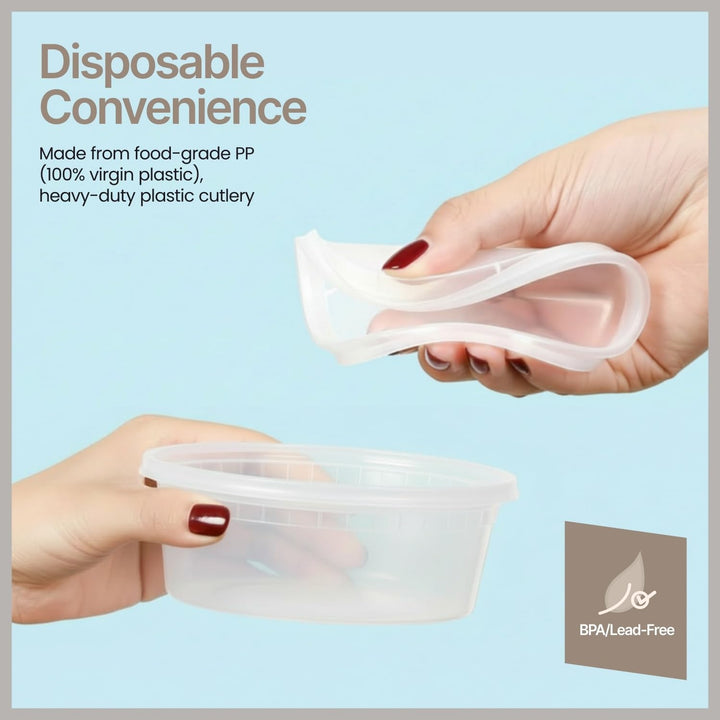 Bakken Plastic Deli Containers with Lids for Storage