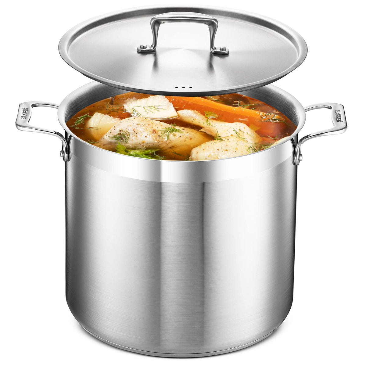 Bakken 16 QT Stainless Steel Stockpot – 18/8 Steel