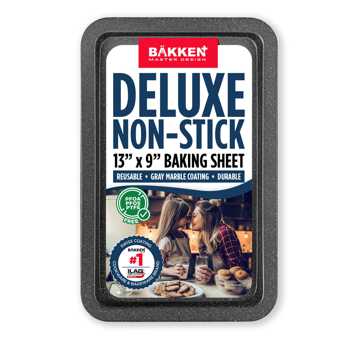 Bakken Cookie Sheet 13 x 8.7" – Stackable, Gray Marble