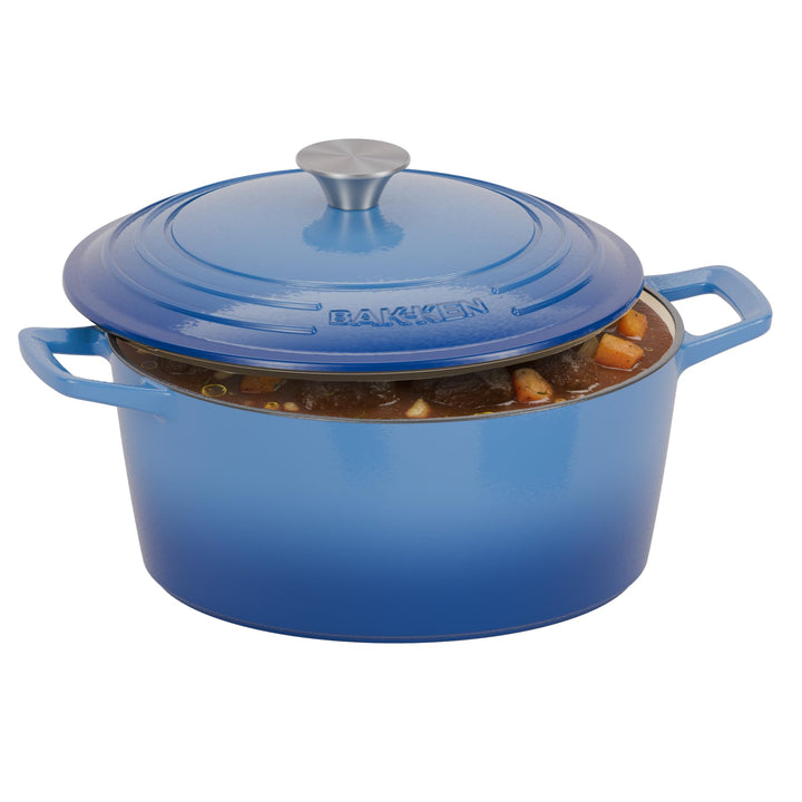 Bakken 6QT Enameled Cast Iron Dutch Oven, Bread Baking & Roasting Pot