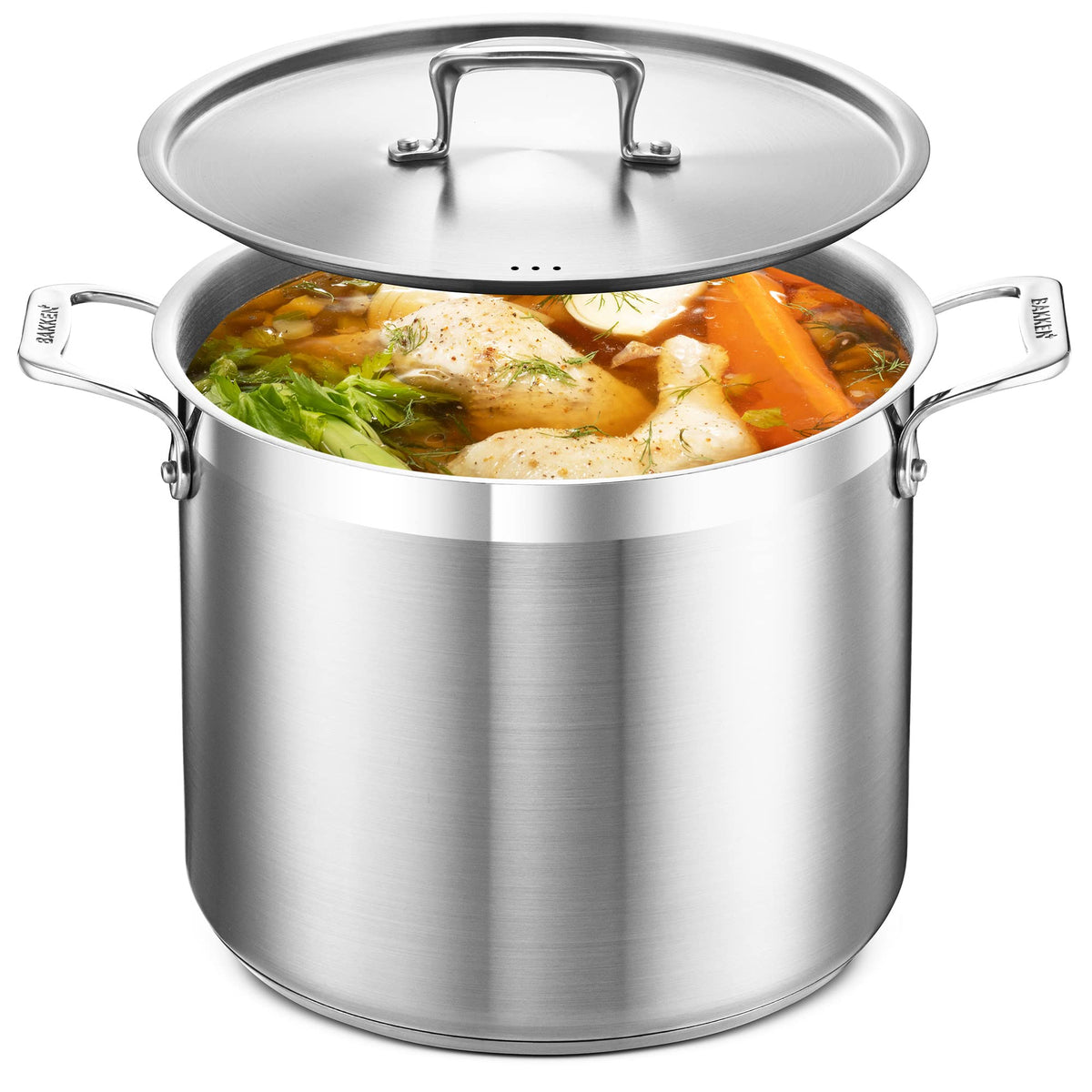 Bakken 12 QT Stainless Steel Stockpot – 18/8 Steel
