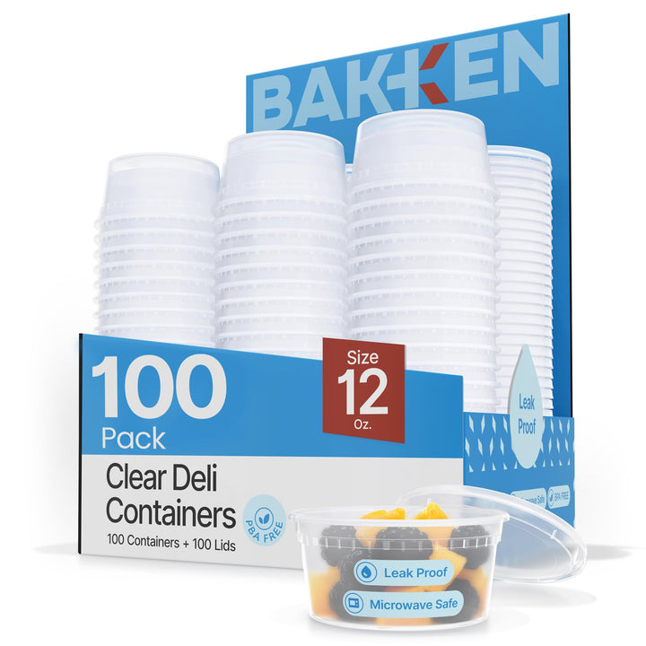 Bakken Plastic Deli Containers with Lids for Storage