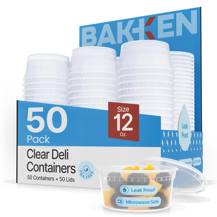 Bakken Plastic Deli Containers with Lids for Storage